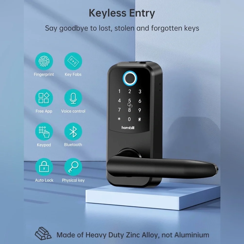 Smart Lock Keyless Entry with Handle - Picture 2 of 9